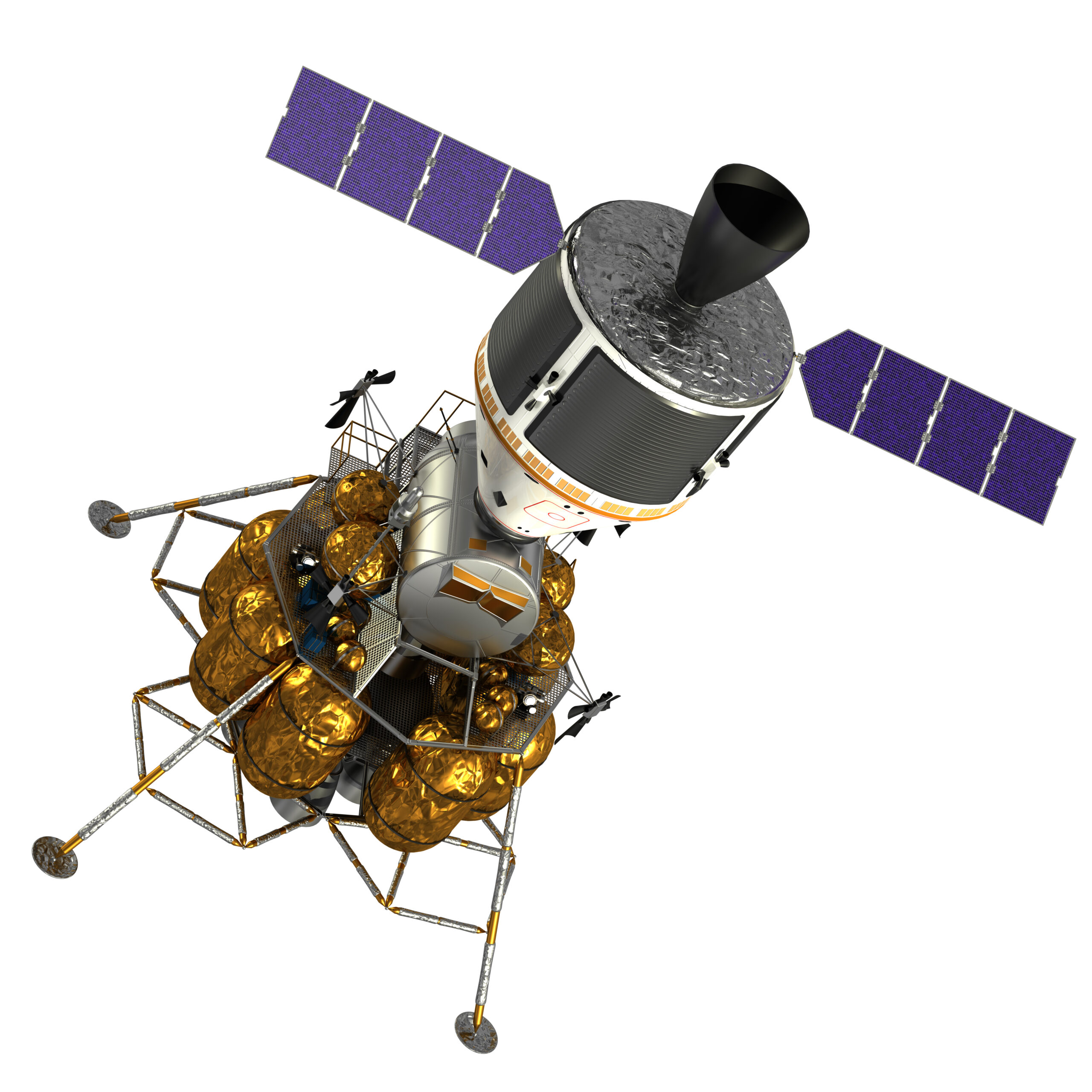 Crew Exploration Vehicle On White Background. 3D Model.